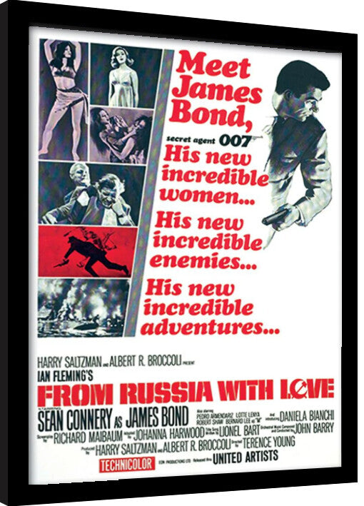 James Bond - From Russia With Love Gerahmte Poster, Bilder, 34.3 × 44.5 cm