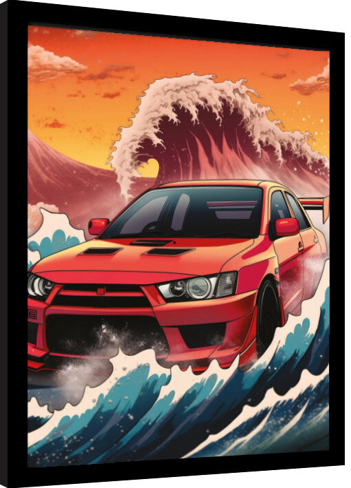 Wave Collection - Wave Cars Evo Gerahmte Poster, Bilder, 34.3 × 44.5 cm