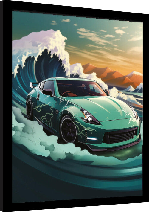 Wave Collection - Wave Cars Fairlady Gerahmte Poster, Bilder, 34.3 × 44.5 cm