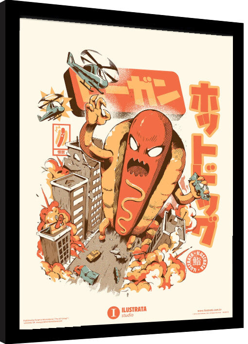 Ilustrata - Great Hot Dog Gerahmte Poster, Bilder, 34.3 × 44.5 cm