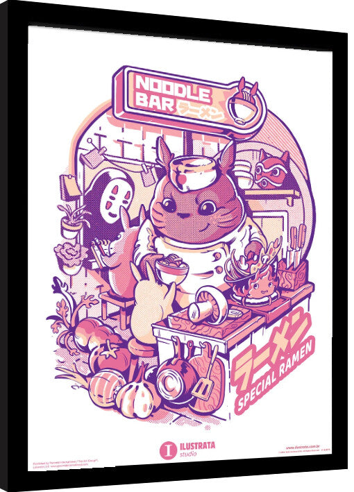 Ilustrata - My Neighbour Noodle Bar Gerahmte Poster, Bilder, 34.3 × 44.5 cm