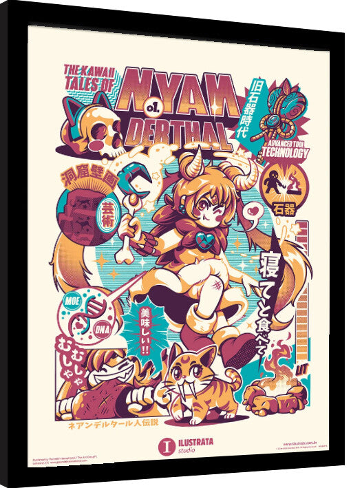 Ilustrata - Nyanderthal Gerahmte Poster, Bilder, 34.3 × 44.5 cm