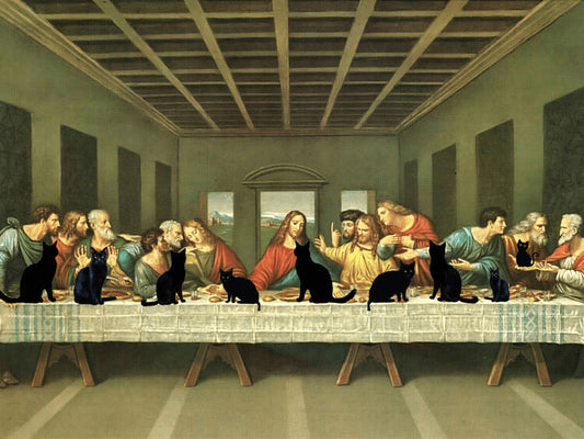 Leinwand Poster, Bilder The Cats Last Supper, 80 × 60 cm