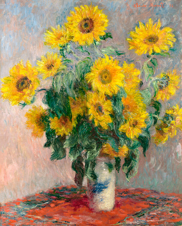 Leinwand Poster, Bilder Bouquet of Sunflowers (1881), Claude Monet, 65 × 80 cm