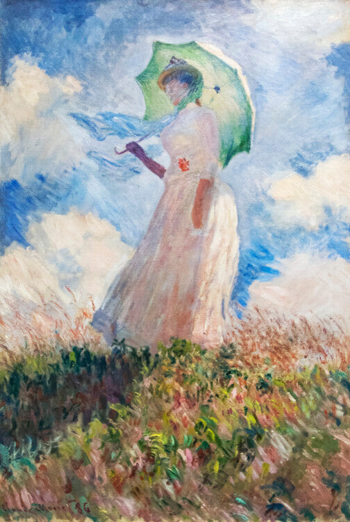 Woman with Parasol turned to the Left (1886), Claude Monet Poster, Plakat, 26.7 × 40 cm