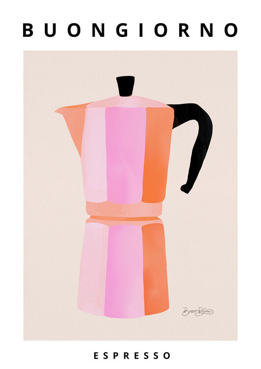 Leinwand Poster, Bilder Buongiorno Espresso, Baroo Bloom, 65 × 90 cm