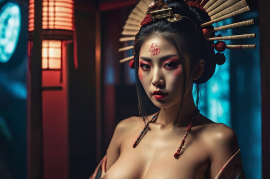 Leinwand Poster, Bilder Traditional Geisha woman, 90 × 60 cm