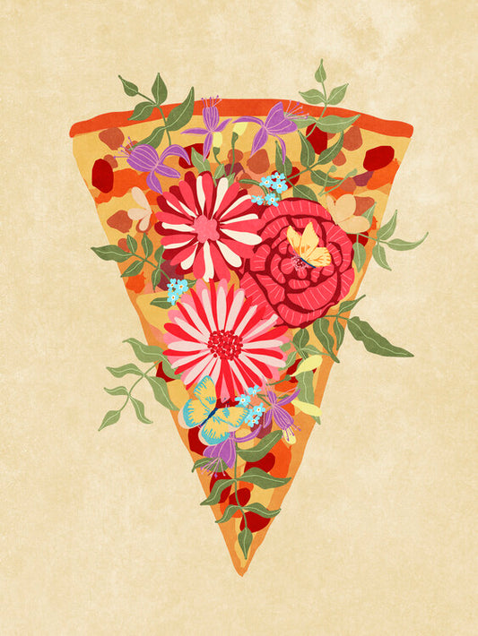 Leinwand Poster, Bilder Slice of flower pizza, Raissa Oltmanns, 60 × 80 cm