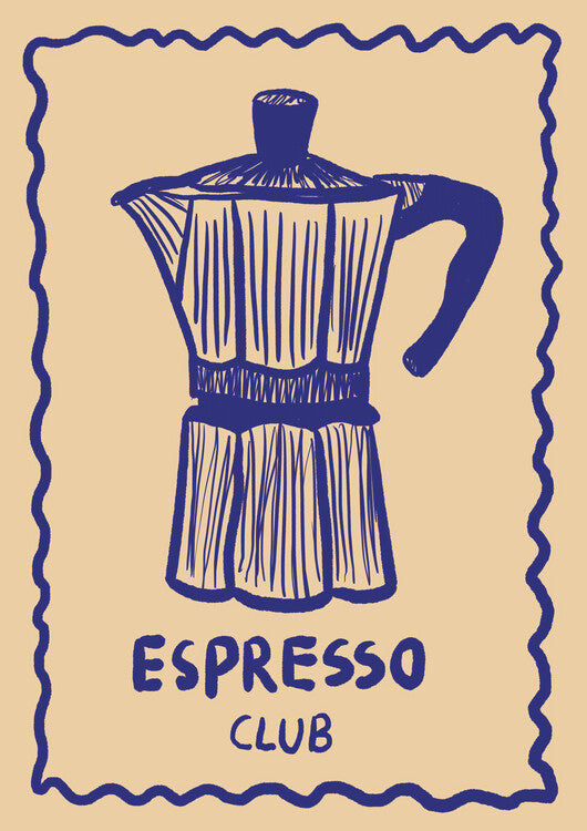 Leinwand Poster, Bilder Espresso Blau Up, Studio Dolci, 65 × 90 cm