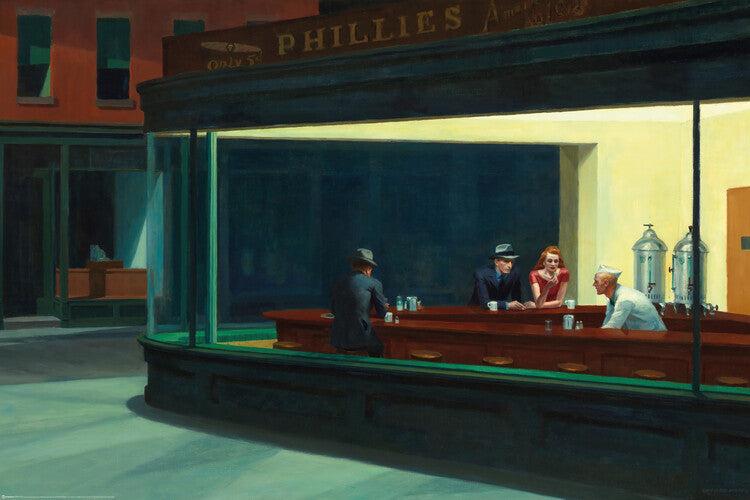 Nachtschwärmer, Edward Hopper Poster, Plakat, 91.5 × 61 cm
