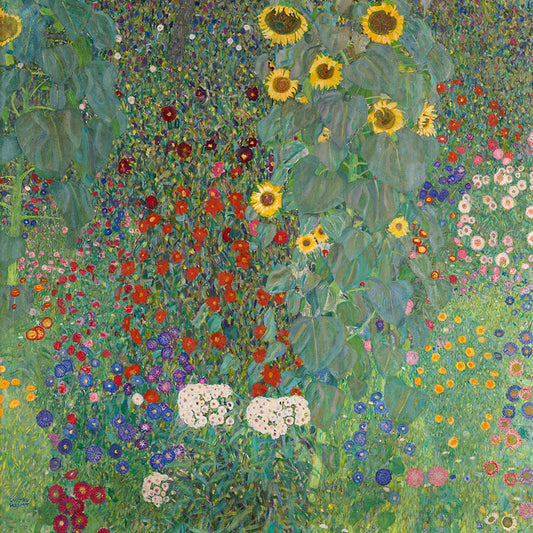 Leinwand Poster, Bilder Farm Garden with Sunflowers (1905-06), Gustav Klimt, 70 × 70 cm