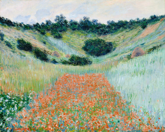 Leinwand Poster, Bilder Poppy Field in a Hollow near Giverny, Claude Monet, 90 × 70 cm