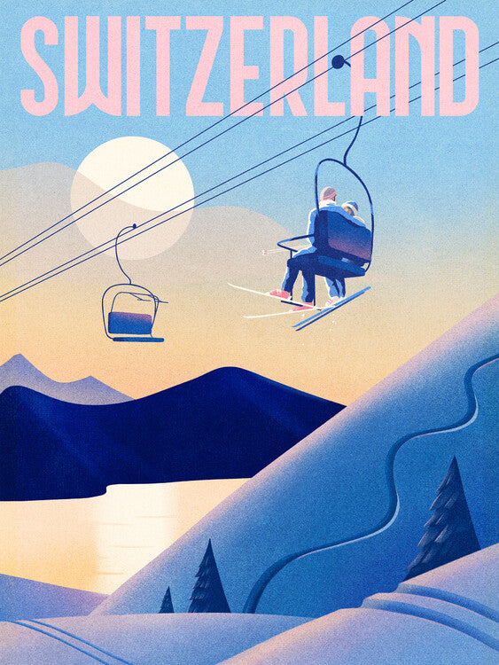 Leinwand Poster, Bilder Ski Switzerland, Mark Harrison, 60 × 80 cm