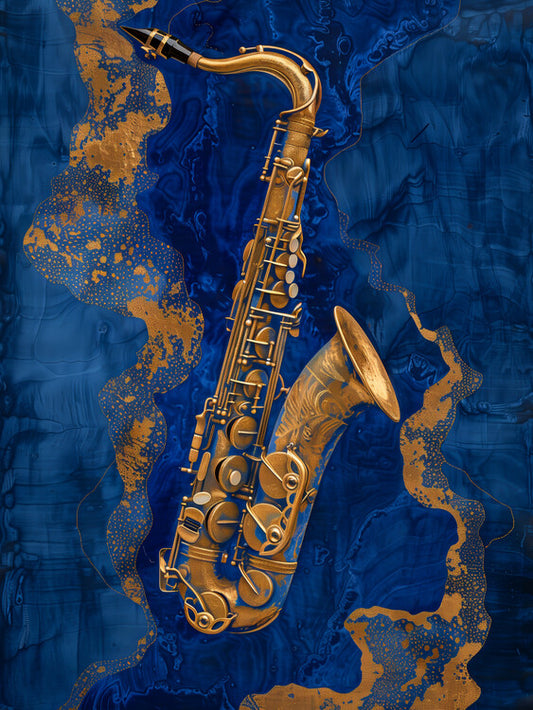 Leinwand Poster, Bilder Gold Saxophone, 60 × 80 cm