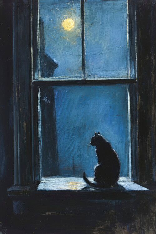 Leinwand Poster, Bilder Cat on the Night Watch, 60 × 90 cm