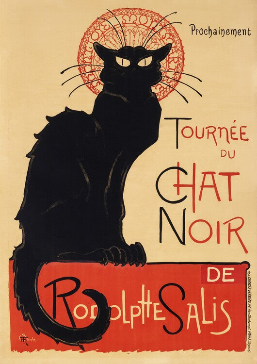 Der Schwarze Katze, Theophile Alexandre Steinlen Poster, Plakat, 30 × 40 cm