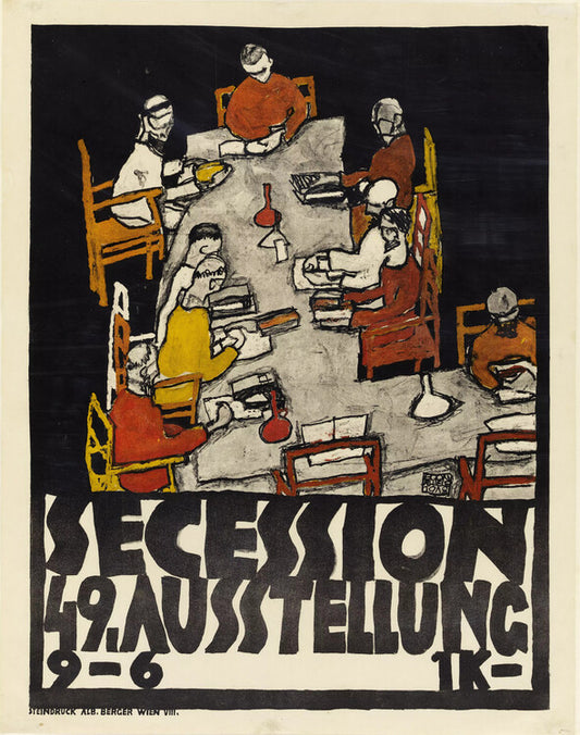 Poster for the Vienna Secession, 49th Exhibition, Die Freunde, Egon Schiele Poster, Plakat, 30 × 40 cm