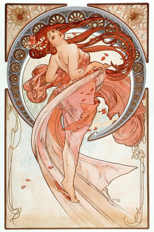 La danse Lithographs series, Alfons Mucha Poster, Plakat, 26.7 × 40 cm