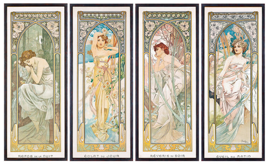 The Times of the Day (1899), Alfons Mucha Poster, Plakat, 40 × 24.5 cm