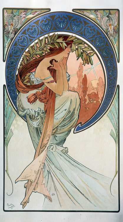 Poetry (1898), Alfons Mucha Poster, Plakat, 22.2 × 40 cm