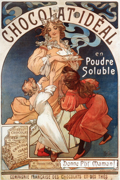 Chocolate Ideal, Alfons Mucha Poster, Plakat, 26.7 × 40 cm