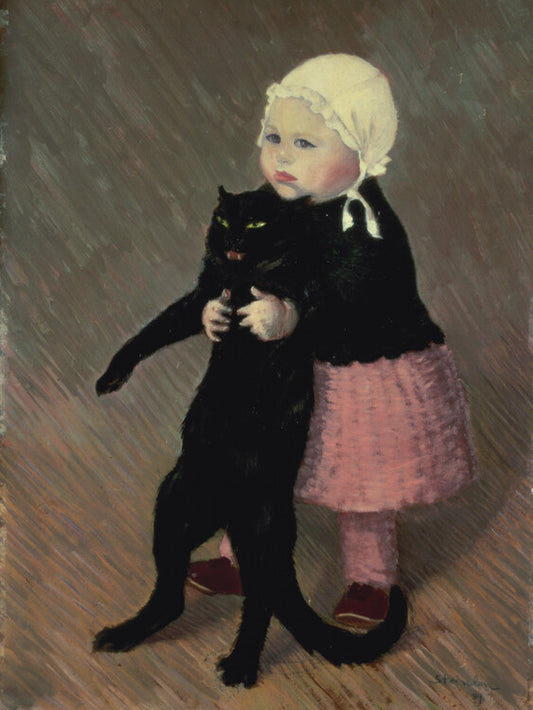 A Small Girl with a Cat (1889), Theophile Alexandre Steinlen Poster, Plakat, 30 × 40 cm