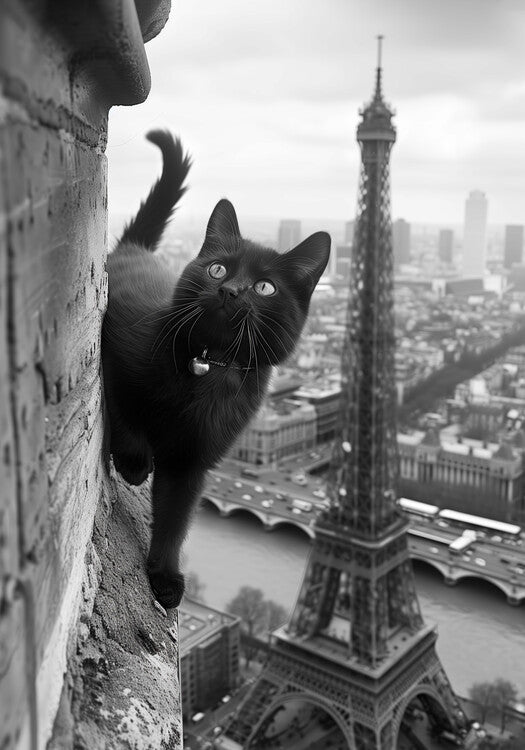 Leinwand Poster, Bilder Kitty in Paris, 70 × 100 cm