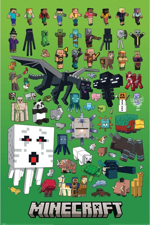 Minecraft - Character Montage Poster, Plakat, 61 × 91.5 cm