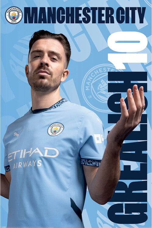 Manchaster City - Grealish Poster, Plakat, 61 × 91.5 cm