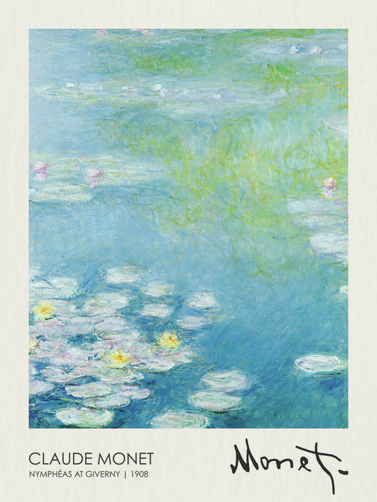 Leinwand Poster, Bilder Nymphéas at Giverny (1908), Claude Monet, 60 × 80 cm