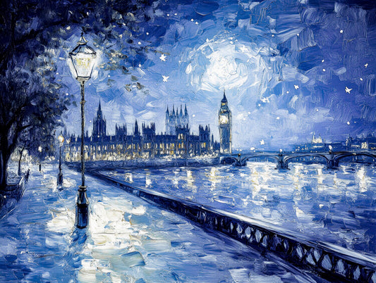 Leinwand Poster, Bilder London in the style of Vincent Van Gogh, 80 × 60 cm