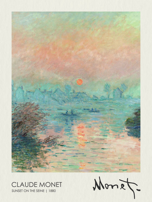 Sunset on the Seine at Lavacourt (1880), Claude Monet Poster, Plakat, 30 × 40 cm