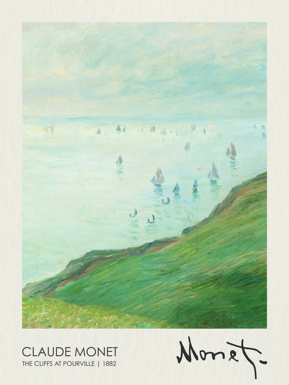 The Cliffs at Pourville (1882), Claude Monet Poster, Plakat, 30 × 40 cm