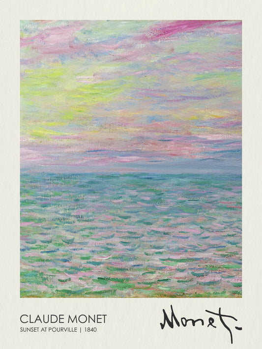 Sunset at Pourville (1840), Claude Monet Poster, Plakat, 30 × 40 cm