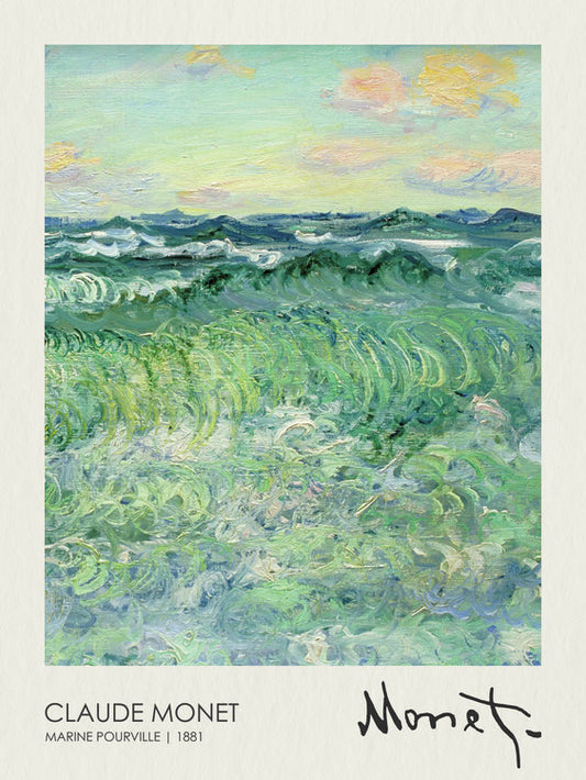 Marine Pourville (1881), Claude Monet Poster, Plakat, 30 × 40 cm