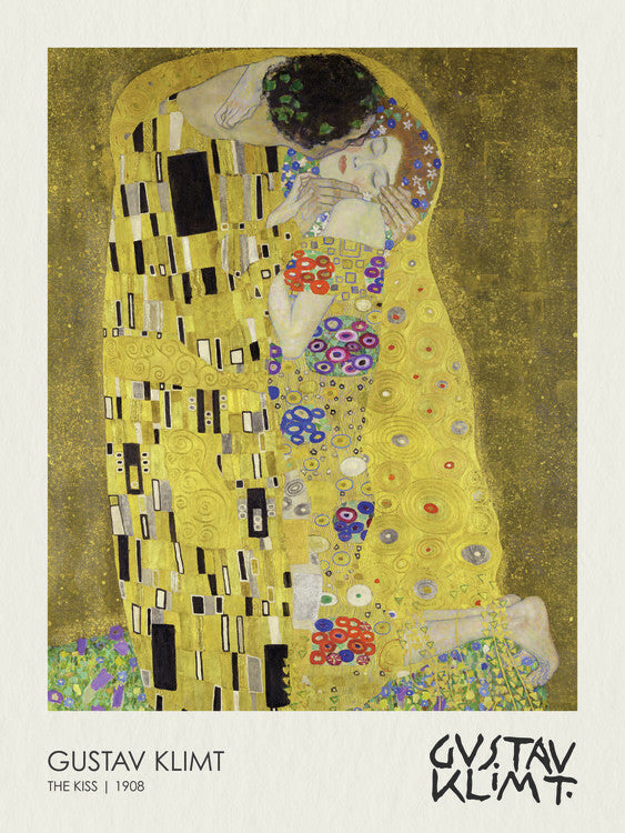 Der Kuss, Gustav Klimt Poster, Plakat, 30 × 40 cm