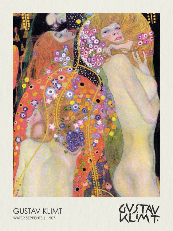 Water Serpents II. (Girlfriends) 1907, Gustav Klimt Poster, Plakat, 30 × 40 cm