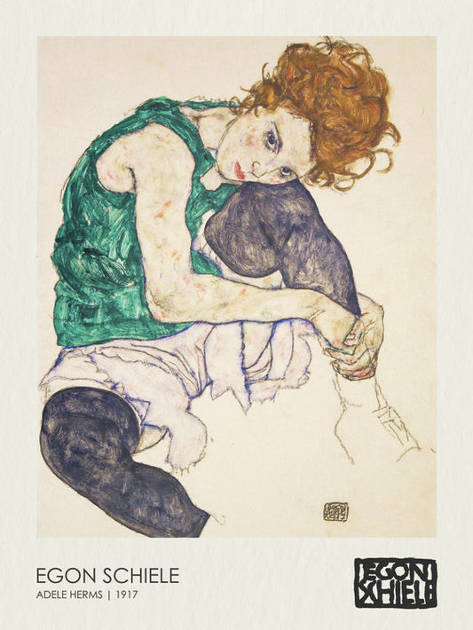 Seated Woman - Adele Herms (1917), Egon Schiele Poster, Plakat, 30 × 40 cm