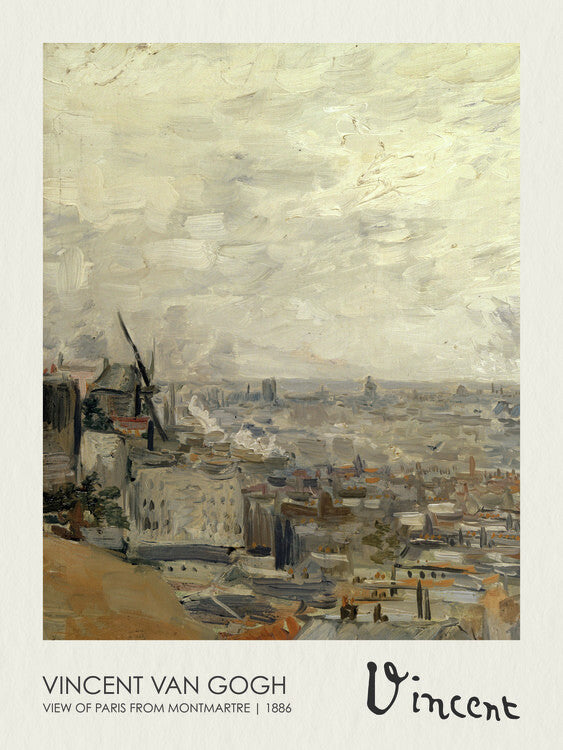 View of Paris from Montmartre (1886), Vincent van Gogh Poster, Plakat, 30 × 40 cm
