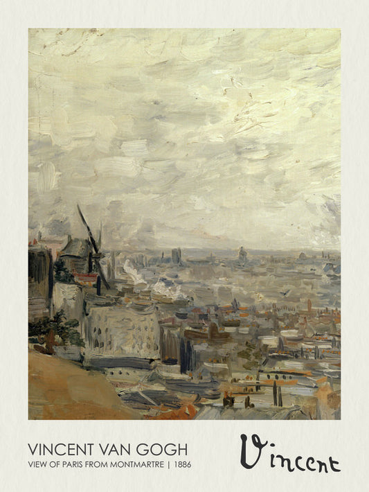 View of Paris from Montmartre (1886), Vincent van Gogh Poster, Plakat, 30 × 40 cm