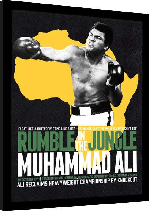 Muhammad Ali - Rumble in the Jungle Gerahmte Poster, Bilder, 34.3 × 44.5 cm