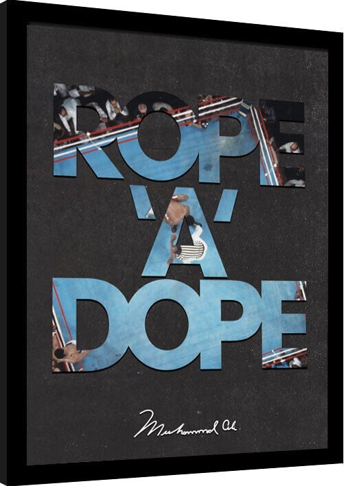 Muhammad Ali - Rope A Dope Gerahmte Poster, Bilder, 34.3 × 44.5 cm