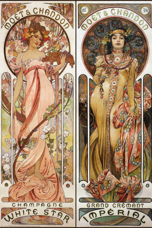 Moet & Chandon, Alfons Mucha Poster, Plakat, 61 × 91.5 cm