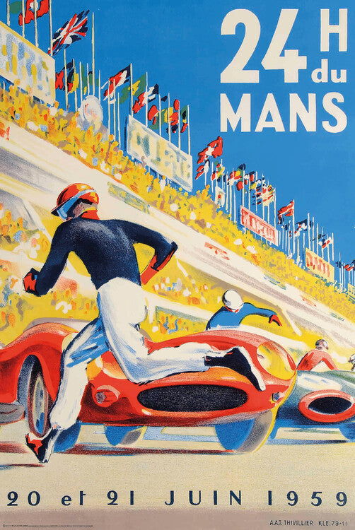 1959 24 Hours of Le Mans Race Poster Poster, Plakat, 61 × 91.5 cm