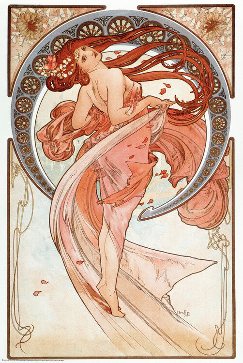 La Danse Lithographs Series, Alphonse Mucha Poster, Plakat, 61 × 91.5 cm