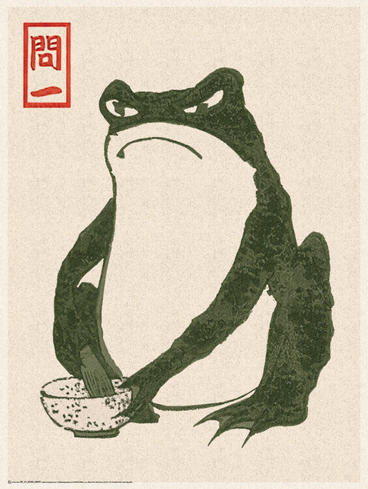 Japanese Grumpy Toad Poster, Plakat, 45 × 60 cm