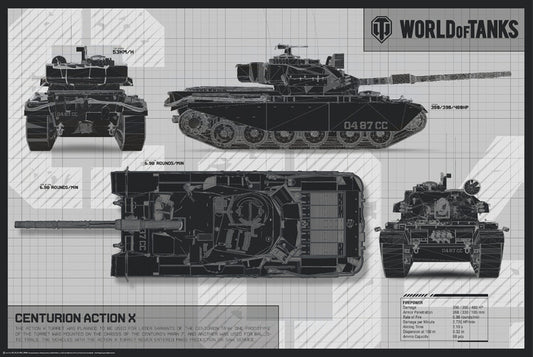 World of Tanks - Centurion Action X Poster, Plakat, 91.5 × 61 cm
