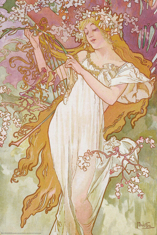 The Seasons Spring, Alphonse Mucha Poster, Plakat, 61 × 91.5 cm