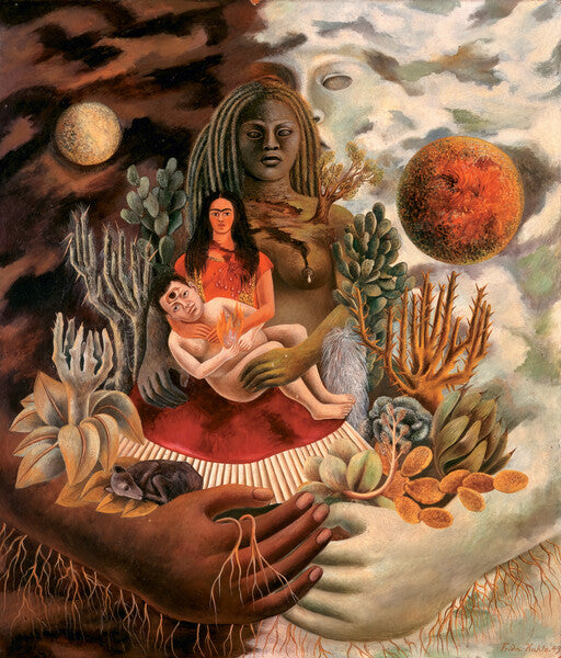 Leinwand Poster, Bilder The Love Embrace of the Universe, the Earth (Mexico), Myself, Diego and Señor Xólotl, 1949, Frida Kahlo, 70 × 80 cm