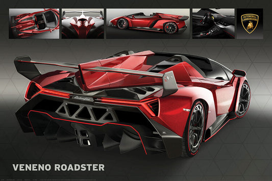 Lamborghini Veneno Roadster Poster, Plakat, 91.5 × 61 cm